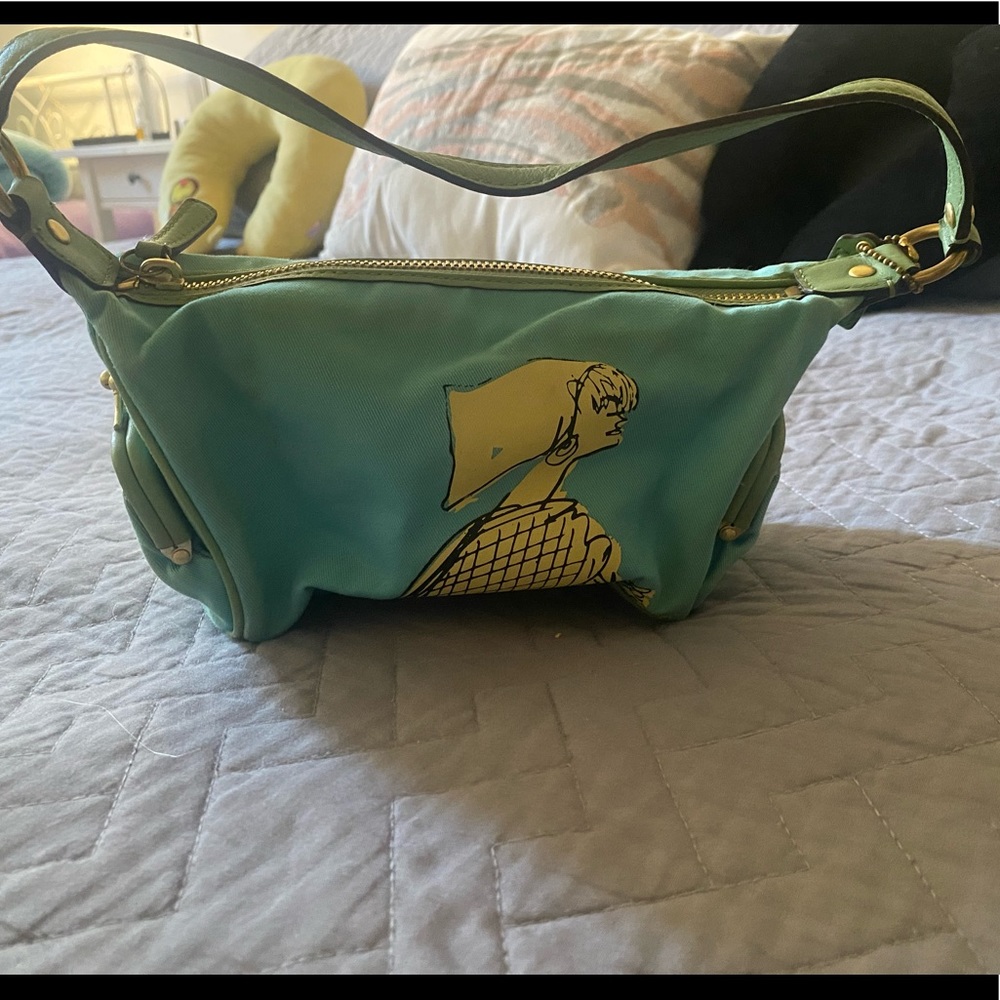 Coach blue and green special edition mini purse